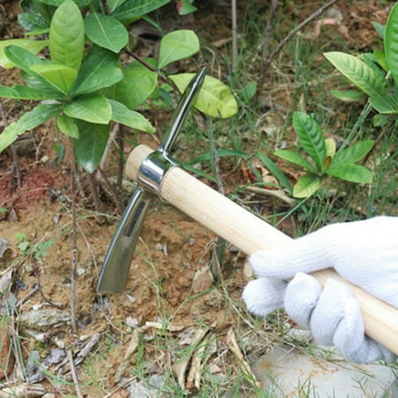 

2024 New Model Pick Axe Garden Hoe Detachable Pickaxe Hoe Stainless Steel Pickaxe Hoe with Wooden Handle Heavy Duty Wood Pick Axe Garden Mattock Tool for Transplanting Di on Clearance