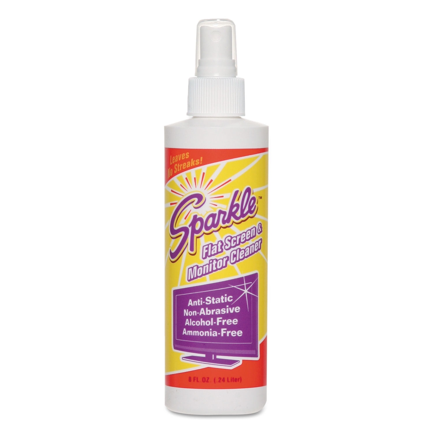 Sparkle Flat Screen & Monitor Cleaner, 8 oz Spray Bottle