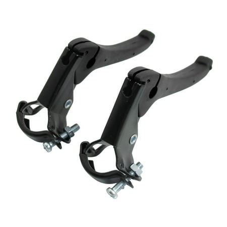 Brake Lever Grips - 2 Pcs Aluminum Right Left Bicycle Brake Levers w Plastic Grip Black