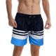 thumbnail image 2 of pstuiky Pantalones cortos para hombre, Pantalones cortos de playa con estampado de rayas elásticas y cordón ajustable para hombre Pantalones cortos cargo, 2 of 9