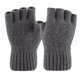 thumbnail image 2 of Guantes para hombre y mujer, de color liso, de medio dedo, para exteriores, sin dedos, de lana gruesa, informales, de moda, con parte superior acrílica., 2 of 6
