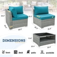 thumbnail image 4 of EAGLE PEAK 7 Piece Outdoor Wicker Patio Furniture Set with Coffee Table, Light Blue, 4 of 10