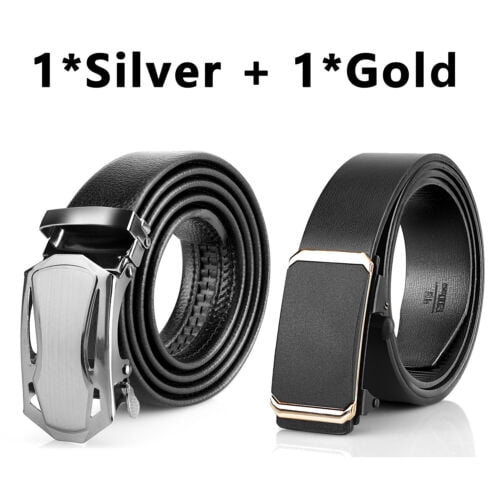 Elegant Choise Men's Causal Ratchet Belt - Adjustable Automatic Buckle (47"/120cm) No-Hole Design for Perfect Fit Every Time
