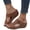 Brown, variant on Wedge Sandals for Women Hollow Slip on Platform Walking Shoes Summer Casual Flats Size 5-10