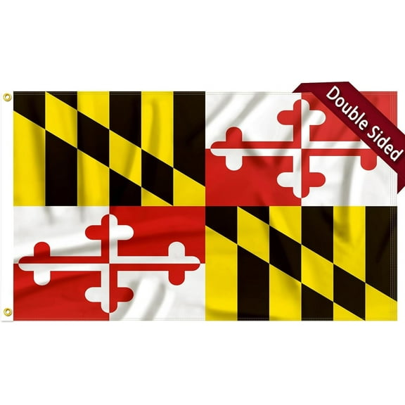 FLAGWIN Maryland Flag 3x5 FT - 3 Ply Double Sided Polyester Maryland State Flag with Brass Grommets - Vivid Color and Fade Proof State of Maryland Flag 3x5 Outdoor