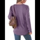 thumbnail image 4 of Blusa Tipo Túnica Plisada de Larga Abullonada para Mujer, Cuello Redondo, Estilo Elegante, Informal, Holgada, para Verano Púrpura XXL, 4 of 5