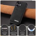 thumbnail image 6 of Allytechgroup for iPhone 16e Case with Credit Card Slots Holder/ Kickstand/ RFID Blocking Premium PU Leather Magnetic Wallet Cover Soft TPU Bumper Shockproof Flip Stand Protective Phone Shell, Black, 6 of 15