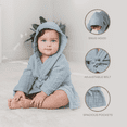 thumbnail image 3 of Comfy Cubs Muslin Bath Robe for Kids, (Pacific Blue) 6-12 Months - 100% Cotton, 4-Layer Absorbent Fabric, 3 of 5
