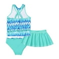thumbnail image 2 of MSemis Kids Girls Summer 3Pcs Swimwear CrissCross Tank Top and Bottom Skirts, 2 of 5
