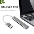 thumbnail image 4 of USB C HUB Likrtyny USB 3.0 Type-C Hub Adaptador 4 puertos gris Componentes de Computadoras, 4 of 8