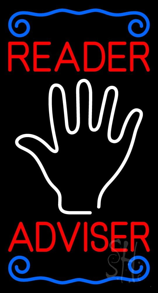 Red Reader Adviser With Palm LED Neon Sign 24