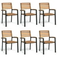 thumbnail image 1 of vidaXL Stackable Garden Chairs 6 pcs Solid Wood Acacia and Metal, 1 of 4