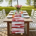 thumbnail image 4 of Table Runners 70 Inches Long Dress Scarves, Red Pink Gray Stripes Farmhouse Coffee/Dining/Kitchen Table Decor, Holiday Table Runner, Modern Abstract Minimalist Retro 13x70 Inch, 4 of 9