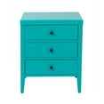 thumbnail image 6 of Webb 3-Drawer Wooden Nightstand by East at Main - Turquoise Solid Wood Accent Table / End Table with Black Accents (19x15x23), 6 of 7