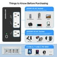 thumbnail image 6 of Key Power 2000W Step Down 220V to 110V Voltage Converter for US to Europe, International Universal Travel Adapter with 3 AC Outlets and 4 USB (1 USB C) for Hair Dryer/ Straightener/ Curling Iron, 6 of 8