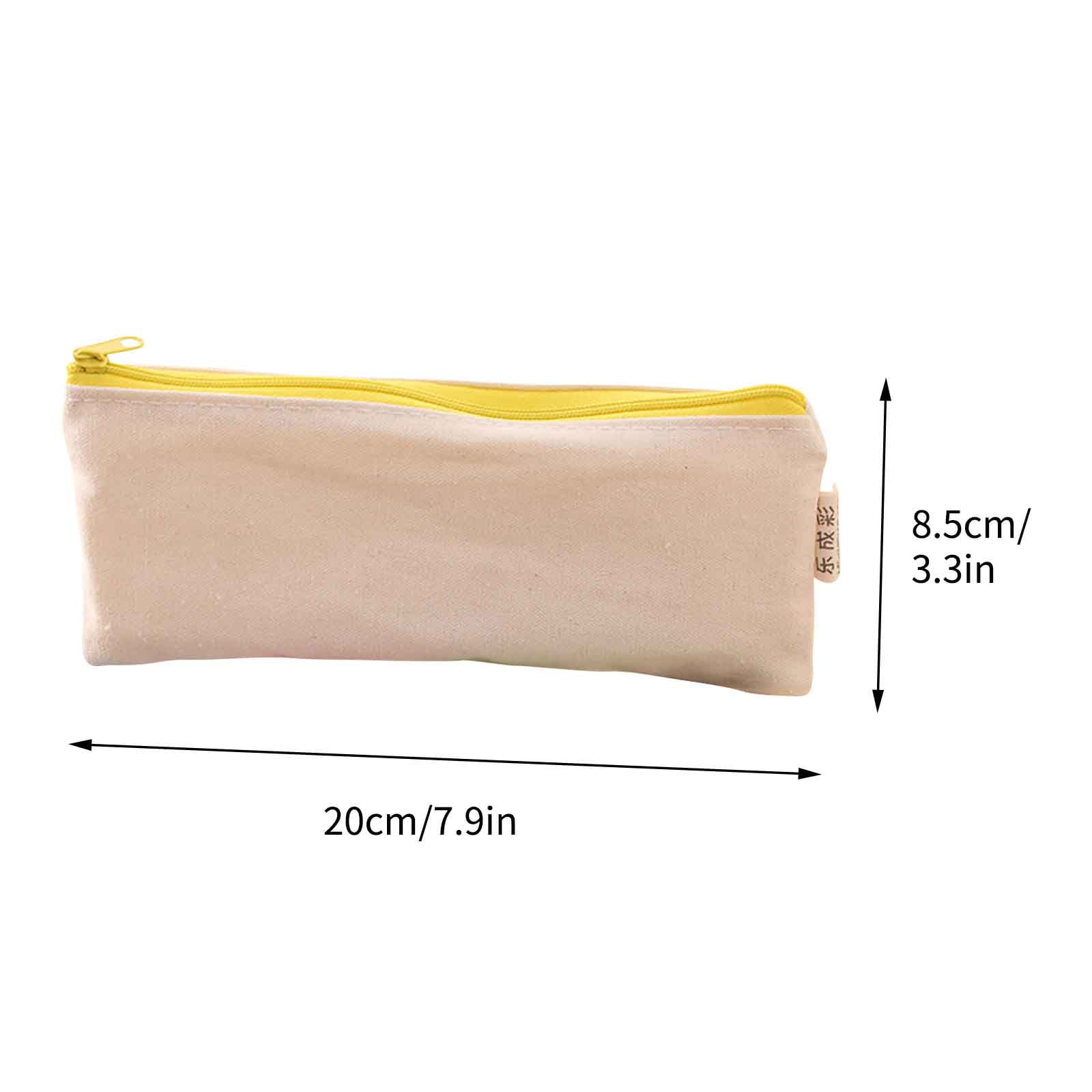 Aurigate Canvas Cosmetic Bag Blank Makeup Bags with Zipper Canvas Pencil Pouch Bulk DIY Pen Case Multi Purpose Makeup Bags Cotton Bag for Craft Travel
