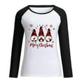 thumbnail image 5 of RKSTN Sweat-Shirt pour Femmes, Col Rond, Imprimé Père Noël, Manches Longues, Blouse Patchwork Régulière, 5 of 5