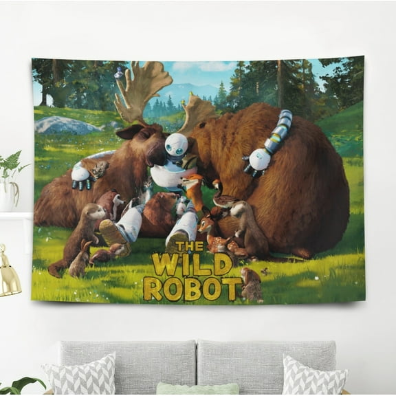 The Wild Robot Tapestry Wall Hanging for Living Room Bedroom Kids Wall Decor