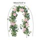 thumbnail image 5 of Guirnalda de flores artificiales de eucalipto con rosas, guirnalda de flores artificiales, enredadera de rosas falsas para centro de mesa, camino de mesa, decoración de fondo de pared, 5 of 8