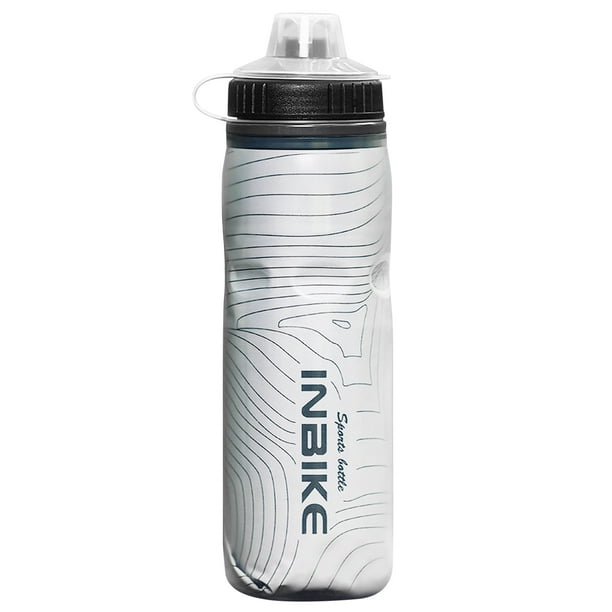 Pava Botella de agua aislada para bicicleta de montaña, sin BPA, para ciclismo y deportes, botella exprimible con cubierta antipolvo