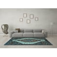 thumbnail image 3 of Ahgly Company Indoor Square Persian Light Blue Traditional Area Rugs, 6' Square, 3 of 4