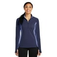 thumbnail image 1 of Sport-Tek® Ladies Sport-Wick® Stretch Contrast 1/2-Zip Pullover. LST854 deporte-tek LST854, 1 of 1