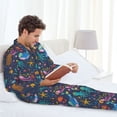 thumbnail image 6 of Lsque Marine Inhabitants Pattern Long Sleeve Pajama Set for Men - Soft 2-Piece Sleepwear and Loungewear Set with Pockets, Comfy Nightwear-Medium, 6 of 7