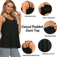 thumbnail image 3 of Camisoles for Women with Built in Bra Adjustable Strap Tank Tops Cami Sleeveless Summer Tops for Workout Sleeping Traveling, 3 of 5