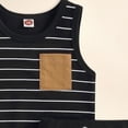 thumbnail image 6 of TOWED22 Toddler Baby Boy Summer Clothes Letter Graphic Short Sleeve Shirt T-Shirt Tops + Casual Shorts Outfit Set(Black,0-6 M), 6 of 6