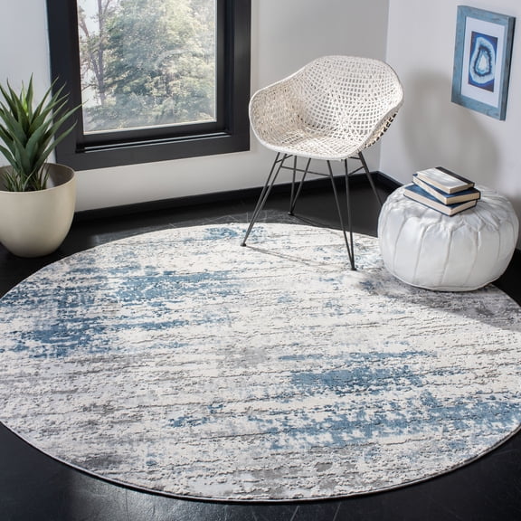 Safavieh Invista Jocelin Abstract Area Rug, Gray/Blue, 6'7" x 6'7" Round