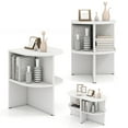 thumbnail image 1 of Gymax 2PCS Half Round Side Table 2-tier Wooden Nightstand w/Open Storage Shelves, 1 of 10