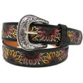 thumbnail image 3 of Challenger Men's 1-1/2" Wide Tan Leather Floral Tooled Casual Jean Belt 26FK26, 3 of 3
