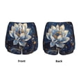 thumbnail image 3 of KLL Blue Golden Dream Lotus Pattern Shorts Women,Athletic Shorts High Waisted Running Shorts Pocket Sporty Short Gym Elastic Workout Shorts-Small, 3 of 7