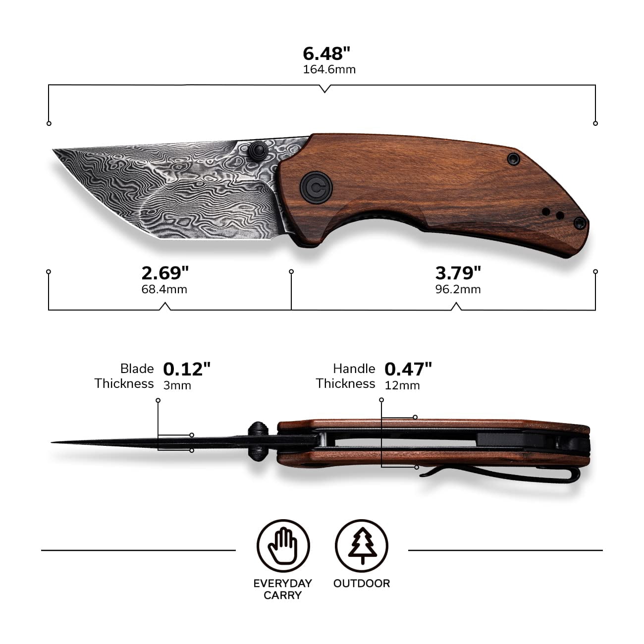CIVIVI Thug 2 Pocket Knife Folding Knife for EDC C20028C-DS1