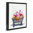 thumbnail image 4 of Stupell Industries Flamingo Bubble Bath Typography Painting Black Floater Framed Canvas Art Print Wall Art, 18 x 18, 4 of 10