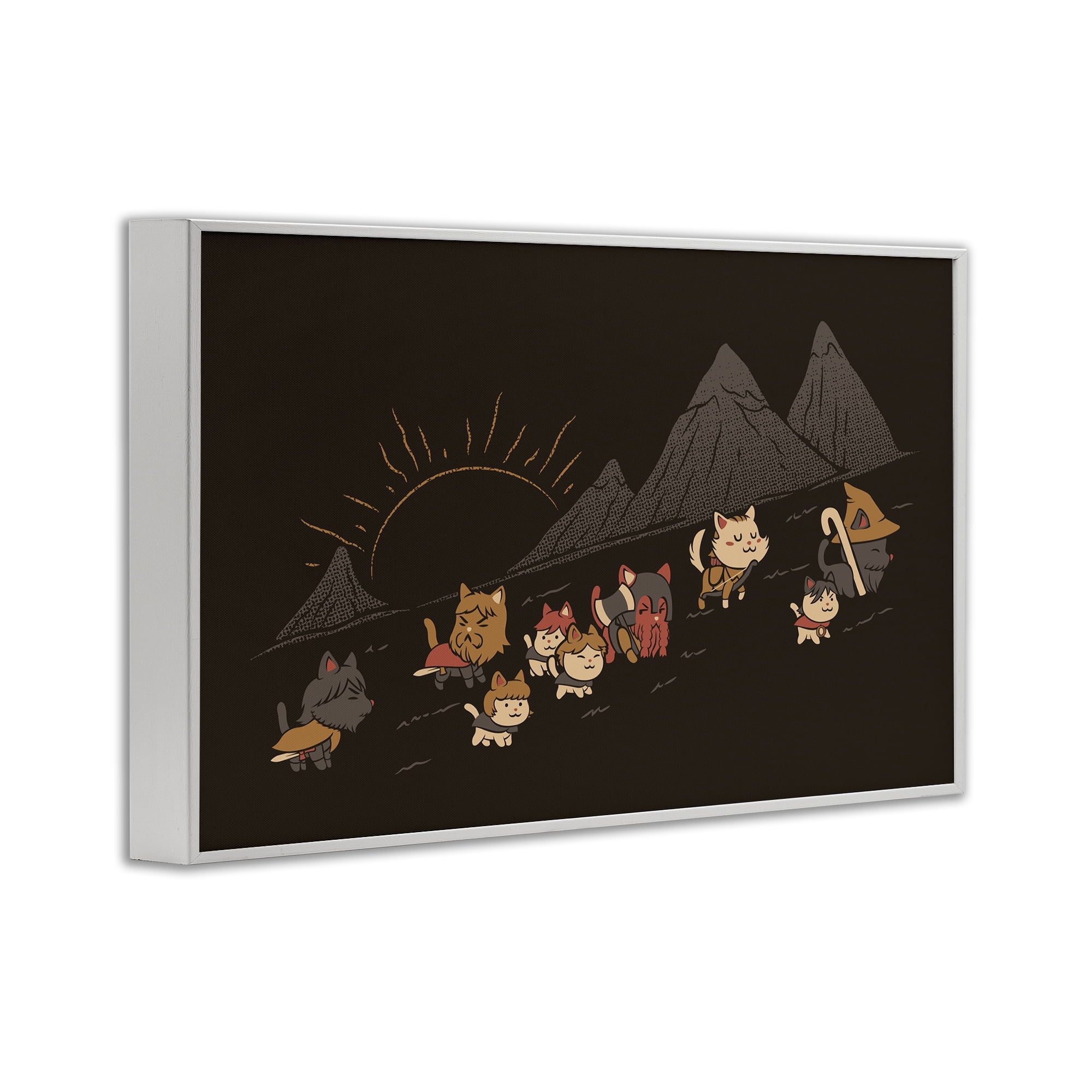Stupell Industries Iconic Furrowship Of Ring Cats White Framed Giclee Art, design by Tobe Fonseca