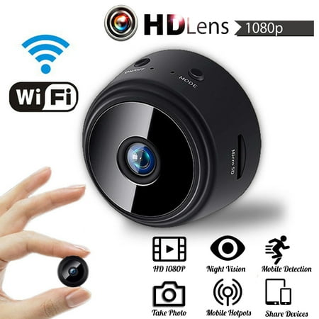 1080P HD Mini IP WIFI Camera Camcorder Wireless Car Home DVR Security, Night Vision, APP Remote Control, Video Recording, 150° Super Wide (Best App For Recording Meetings)