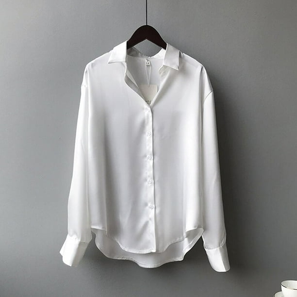 Camisa de seda blanca mujer sale