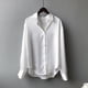 thumbnail image 1 of Camisa de seda satinada con botones a la moda de otoño, blusa Vintage para mujer, camisas de calle holgadas de manga larga para mujer blanca para mujer 11355 Tan Jianjun unisex, 1 of 2