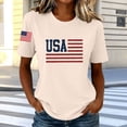 thumbnail image 4 of Levmjia Women's 4th of July T Shirt USA Flag Print Casual Crew Neck Short Sleeve Patriotic Top Loose Fit Summer Tee for American Independence Day, 4 of 6