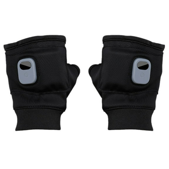 Winter Heated Gloves USB Charging Heating Polyester Half Finger Gloves For Men Women Motorcycle Cycling Skiing