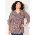 thumbnail image 5 of Catherines Women's Plus Size Petite Juliette Bell-Sleeve Blouse, 5 of 6
