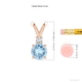 thumbnail image 3 of ANGARA Natural 1.6 ct Aquamarine Solitaire V-Bale Pendant with Diamond in 14K Rose Gold for Women (Size-8mm) | March Birthstone, Anniversary, Jewelry Gift for Women | Natural Aquamarine Necklace, 3 of 9