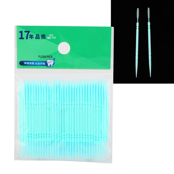 Palillo de dientes de doble cabeza, 100 piezas/bolsa Palillo de dientes de limpieza de dientes de doble cabeza Cuidado bucal Palillo de dientes de hilo dental(3#) EOTVIA No