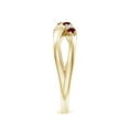 thumbnail image 5 of ANGARA Natural Round Ruby and Diamond Crossover Ring in 14K Yellow Gold for Women (Size-2mm) | July Birthstone, Birthday, Anniversary, Jewelry Gift for Women | Natural Ruby Ring, 5 of 12