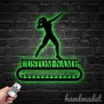 thumbnail image 3 of Handmadetneonsign Female Shot Put Medal Hanger Metal Wall Art Light, Shot Put Thrower Metal Sign Wall Decor, Sport Metal Decor 46621, 3 of 4