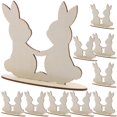 thumbnail image 3 of Easter Bunny 10Pcs Unfinished Wooden Rabbit Ornaments for Playing, 3 of 5