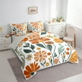 thumbnail image 3 of Manfei Cartoon Abstract Flower 7-Piece Twin Bedding Sets,Modern Aesthetic Desgin Bedding Comforter Set,Orange Beige Green Sheet Sets For Girl,Super Cozy Room Decor Reversible, 3 of 8