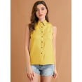 thumbnail image 3 of INSPIRE CHIC Chemise Sans Manches à Col Pointu à Simple Boutonnage pour Femme, 3 of 6