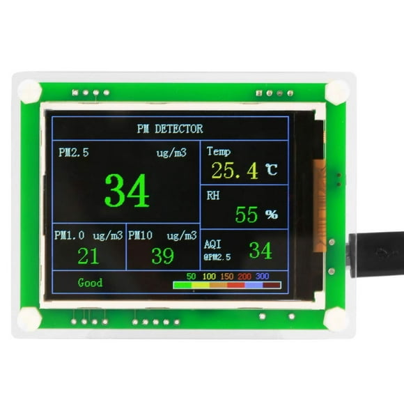 Air Quality Detector, PM2.5 Air Quality Monitor Meter Multifunctional Testing PM1.0, PM10.0, PM2.5, Temperature, Humidity, Particulate Matter for Home, Office, Car, Outdoor,